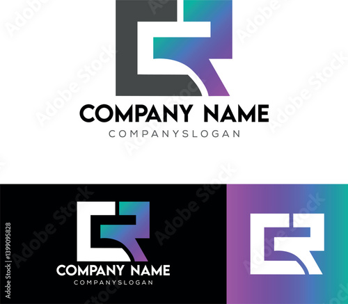 Letter CR Logo, icon vector, company name logo