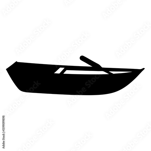 Silhouette of a sleek motorboat with an open cockpit and windshield