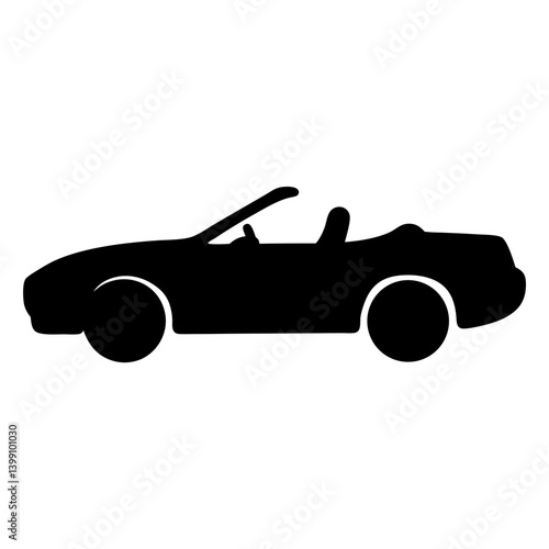 Silhouette of a sleek, twoseater convertible car with sporty lines and design