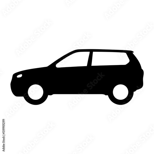 Silhouette of a modern compact sport utility vehicle on a white background
