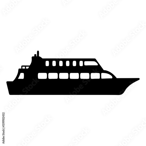 Sleek silhouette of a passenger ferry boat, a modern transportation option