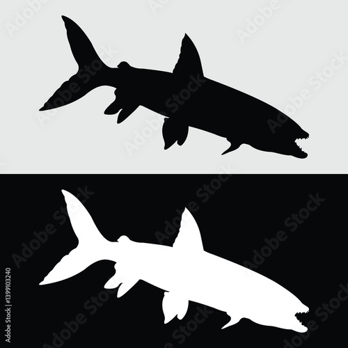 silhouette design of predatory fish that are often kept