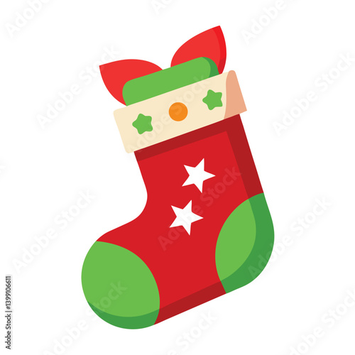 Christmas stocking isolated on white background