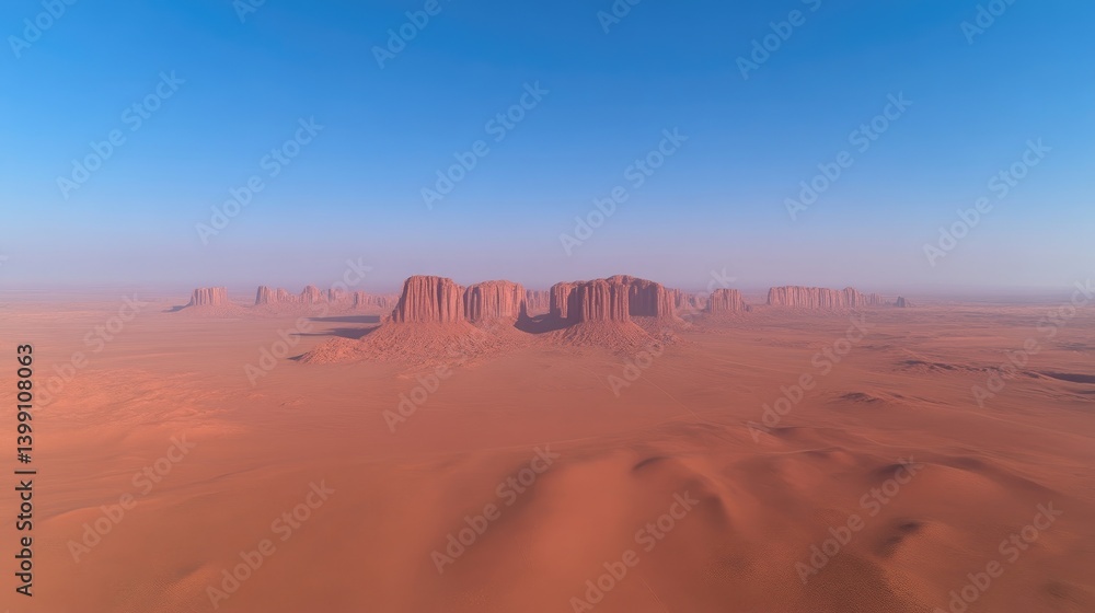 Naklejka premium Vast desert landscape with buttes