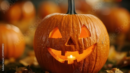 Illuminated Jack o  lantern Halloween Pumpkin