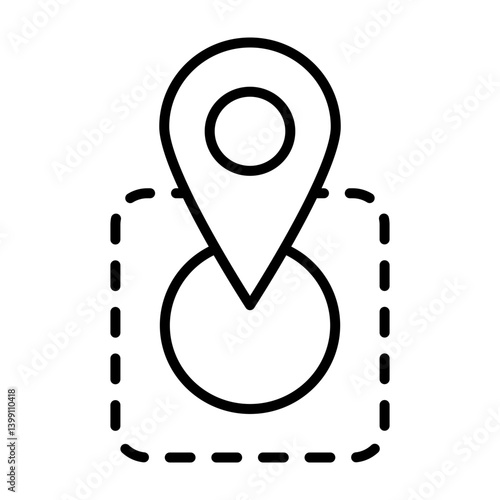 Geofencing  Vector Line Icon Design