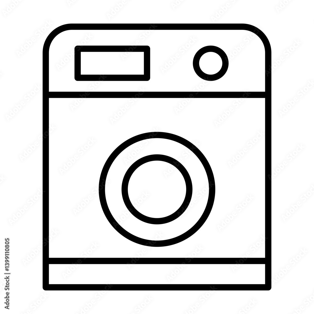 Smart Washing Machine Vector Line Icon Design Smart Washing Machine Vector Line Icon Design