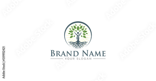 Abstract Human Tree Mental Health Logo