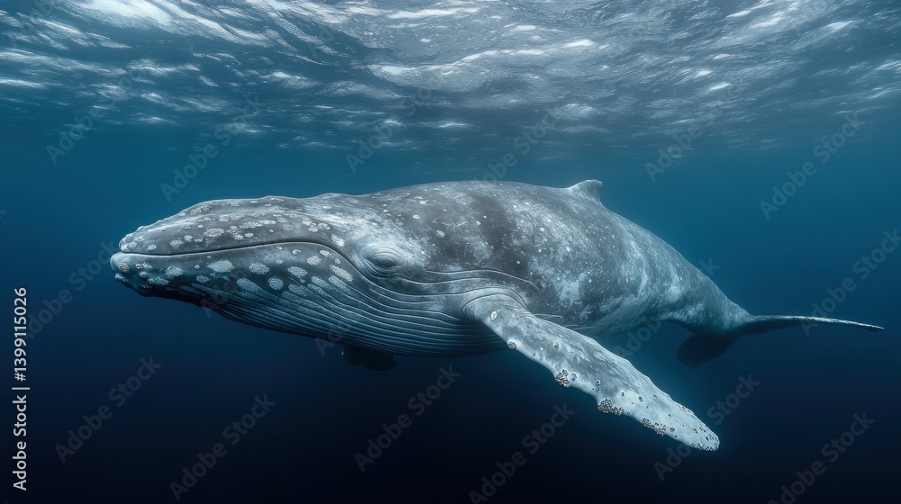 Fototapeta premium Majestic Humpback Whale Underwater