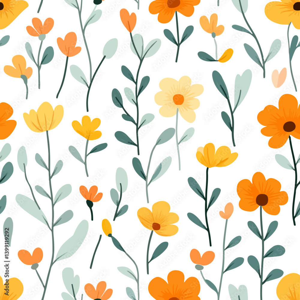 Pot marigold pattern.Exquisite vector floral patterns. Pot marigold pattern.Exquisite vector floral patterns.