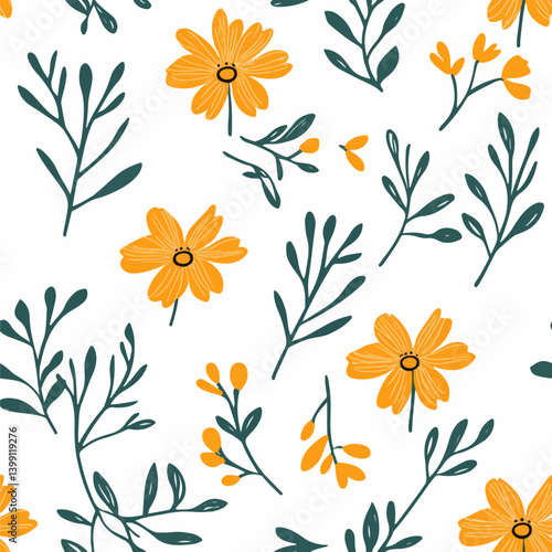 African marigold pattern.Exquisite vector floral patterns.