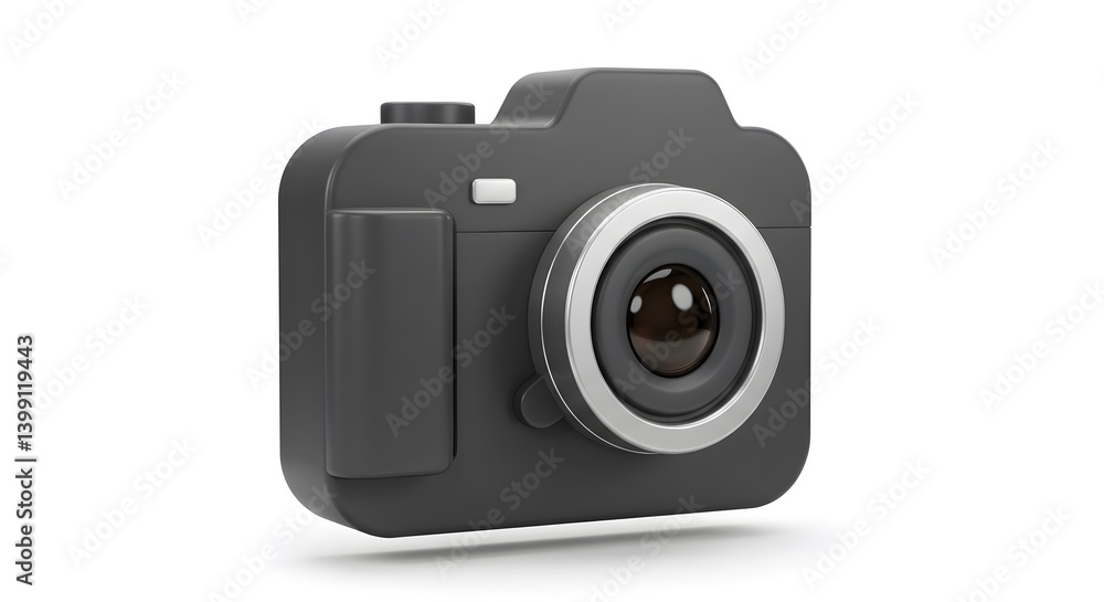 Stylized 3D Render of Compact Digital Camera on White Background Stylized 3D Render of Compact Digital Camera on White Background