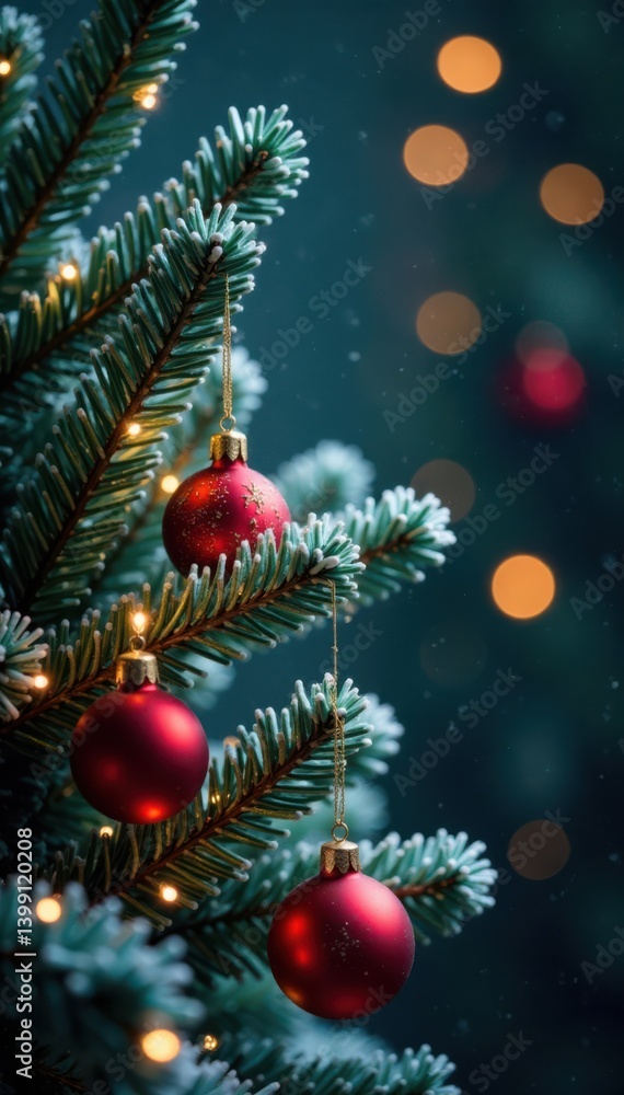 snowflake Christmas tree branches with ornaments and lights , ornaments, lights snowflake Christmas tree branches with ornaments and lights , ornaments, lights
