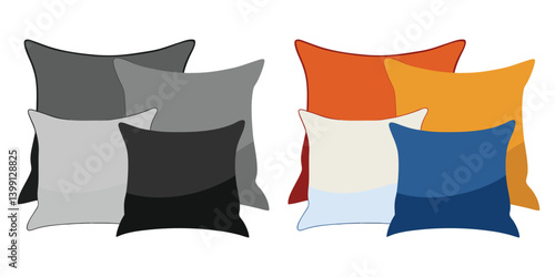 Linen Throw Pillow Covers Soft bedding features a white wool Pillow, coloring, black and white striped on a comfortable bed