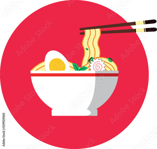 Illustration Ramen, Noodle, lamen vector Japanese Chinese Food