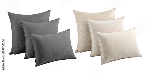Linen Throw Pillow Covers Soft bedding features a white wool Pillow, coloring, black and white striped on a comfortable bed