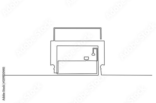 Continuous one line drawing of Coffeehouse or coffe shop. Single line drawing illustration of coffeshop or store. Building for business concept vector art. Doodle line illustration.