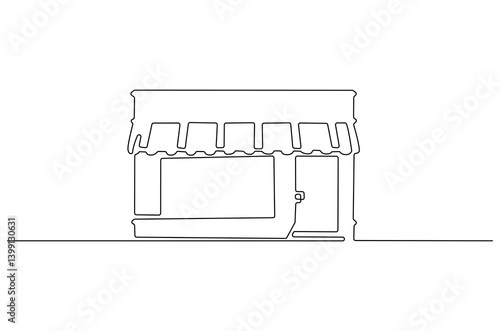 Continuous one line drawing of Coffeehouse or coffe shop. Single line drawing illustration of coffeshop or store. Building for business concept vector art. Doodle line illustration.