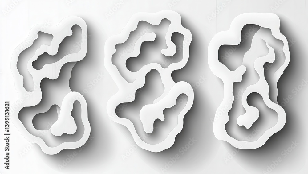 Abstract 3D shapes, layered design Abstract 3D shapes, layered design