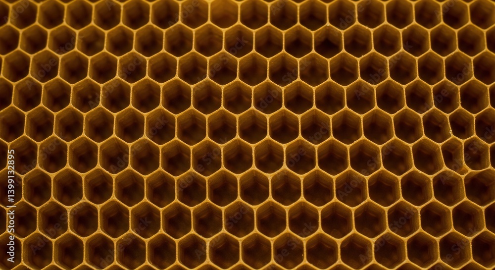 Honeycomb pattern showcasing hexagonal cells in close up detail Honeycomb pattern showcasing hexagonal cells in close up detail