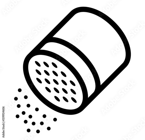 icon of a shaker sprinkling powder symbolizing cocoa or spice topping for coffee.