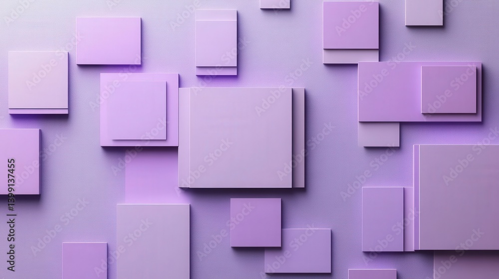 3D rendered geometric background featuring purple squares and shadows, ideal for presentation templates, advertising banners, posters, or cover designs. 3D rendered geometric background featuring purple squares and shadows, ideal for presentation templates, advertising banners, posters, or cover designs.