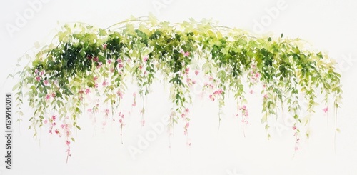 Watercolor Floral Vine Arrangement