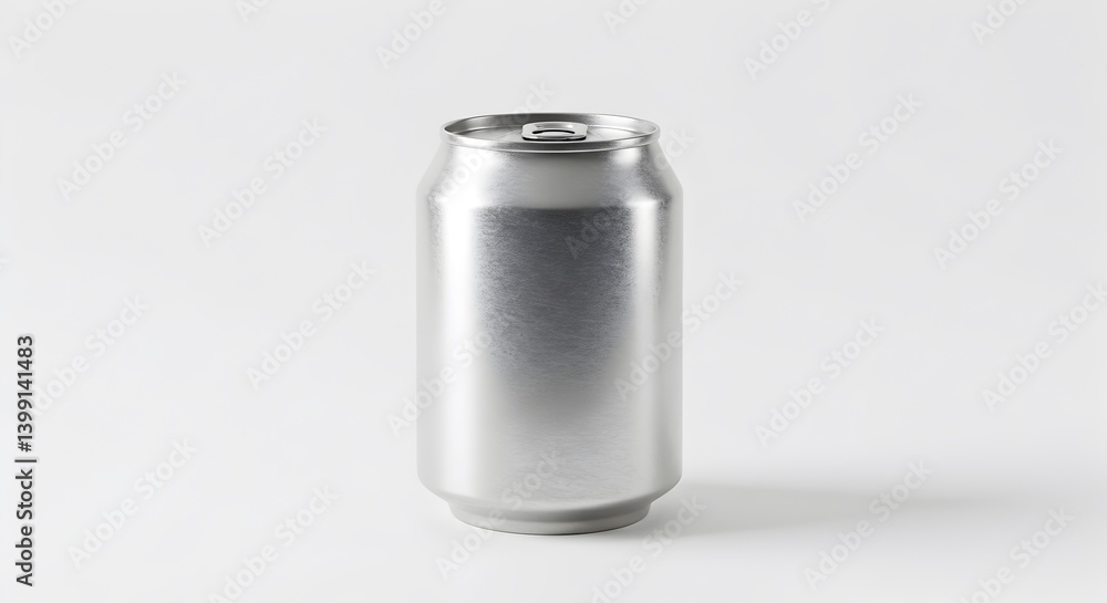Simple Blank Metal Can on White Backdrop Ideal for Product Mockups Simple Blank Metal Can on White Backdrop Ideal for Product Mockups