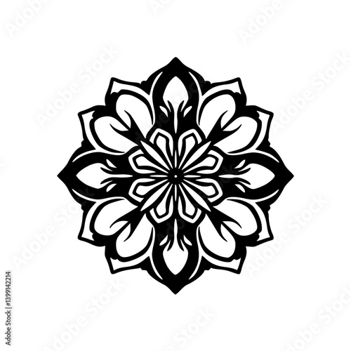 Elegant Black & White Floral Mandala Design