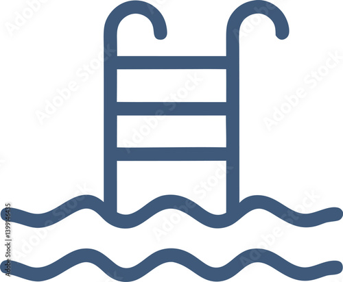 Swimming pool icon vector set. Simple thin line, outline illustration.