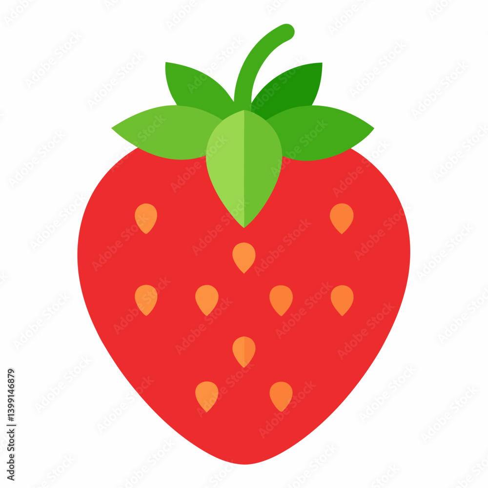 Fototapeta premium Strawberry vector icon isolated on white background