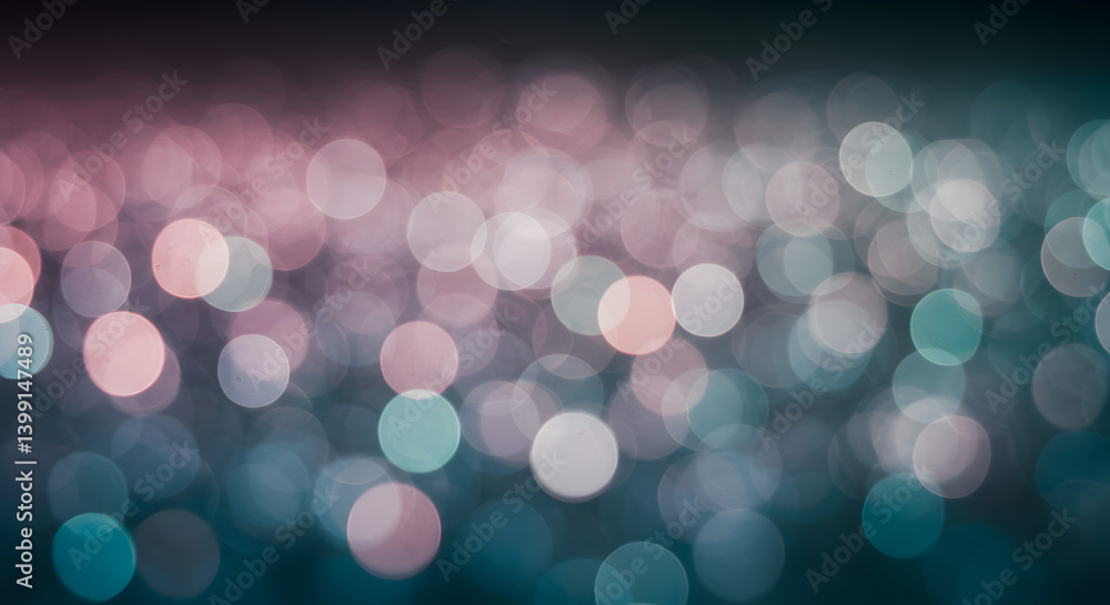Fototapeta premium Abstract Bokeh Background of Teal and Pink Blurred Lights