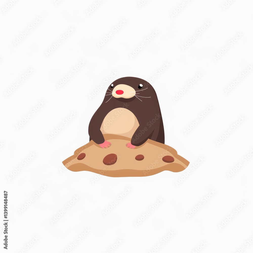 Cute mole emerging from burrow Cute mole emerging from burrow