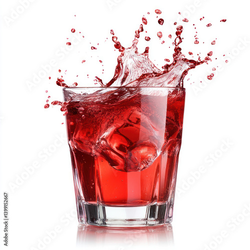 red cocktail with splash