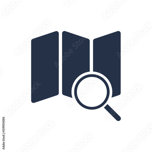 Map searching icon. Solid glyph series icon