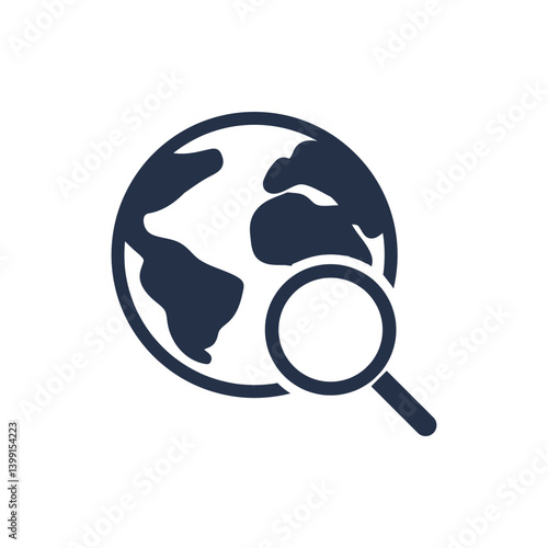 Global search icon. Solid glyph series icon