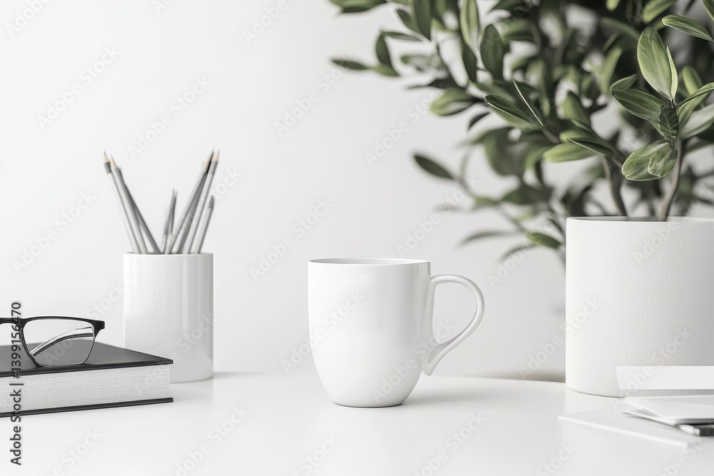 Modern Workspace with Plant Modern Workspace with Plant