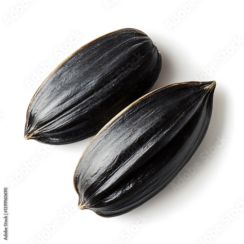 Wallpaper Mural Black vegetable pods with smooth skin isolated on a white background for culinary uses Torontodigital.ca