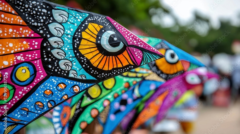 Obraz premium Colorful Decorative Fish Kites