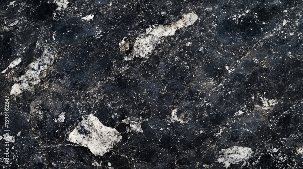 Naklejka premium Textured background of dark gray and black granite rock for design and artistic purposes