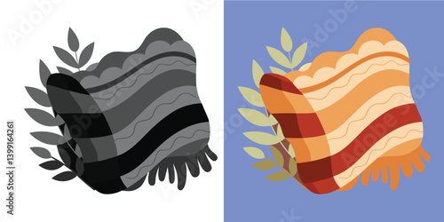 Organic Wool Blanket Black and white, comfortable of coloring blanket, offer relaxation at home