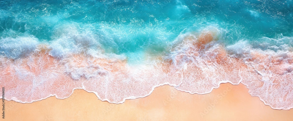 Turquoise waves meet sand Turquoise waves meet sand