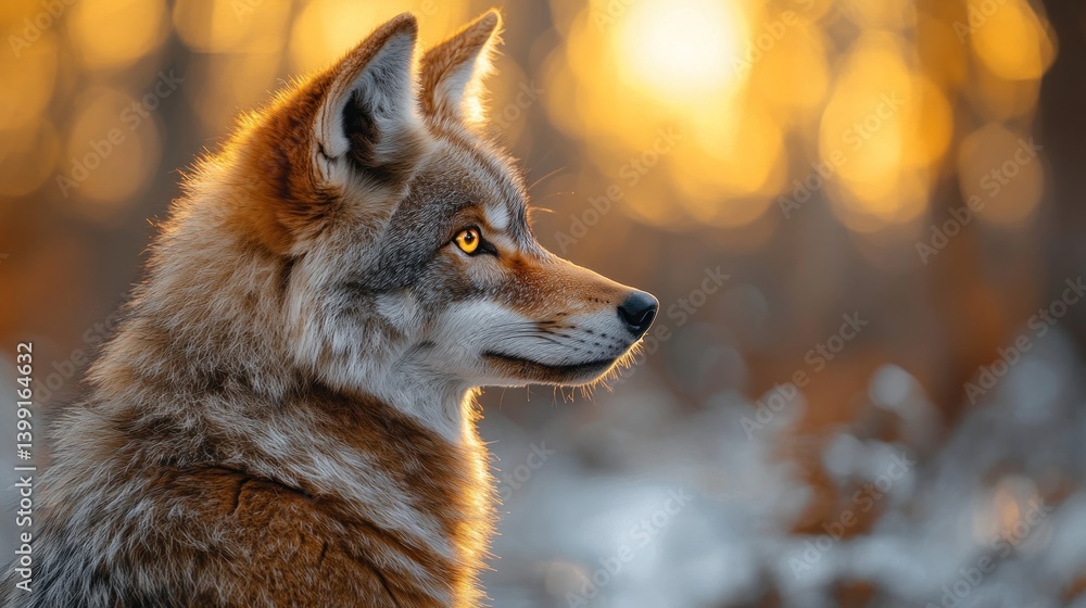 Obraz premium Majestic Coyote at Golden Hour