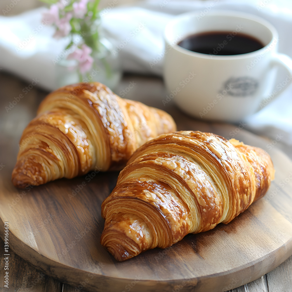 Chocolate croissant breakfast Chocolate croissant breakfast