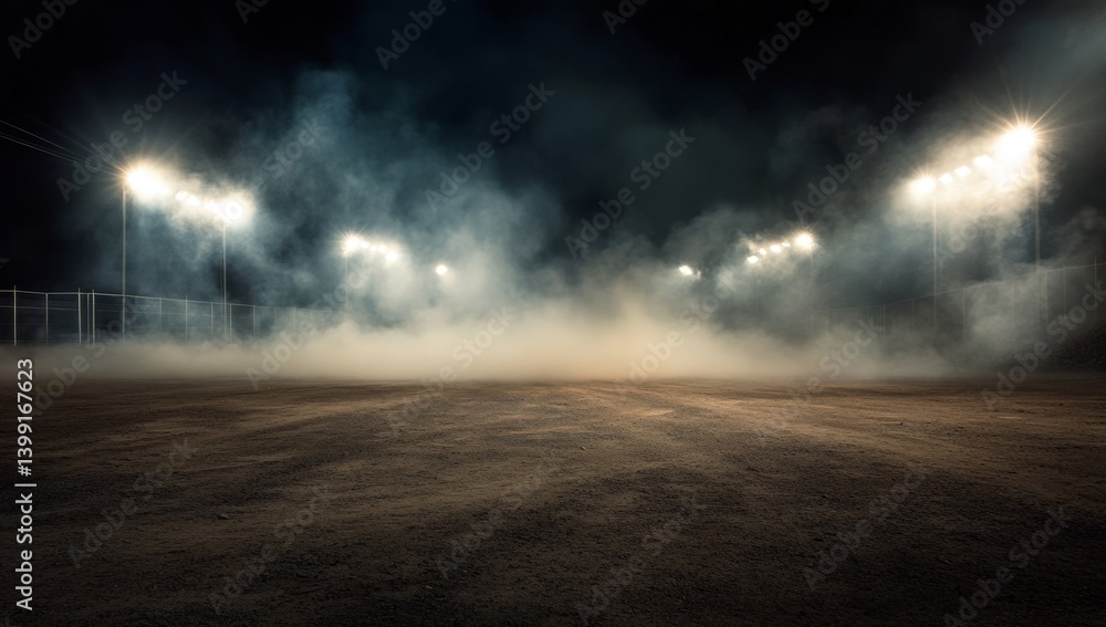 custom made wallpaper toronto digitalEmpty sports ground at night, shrouded in fog and spotlights