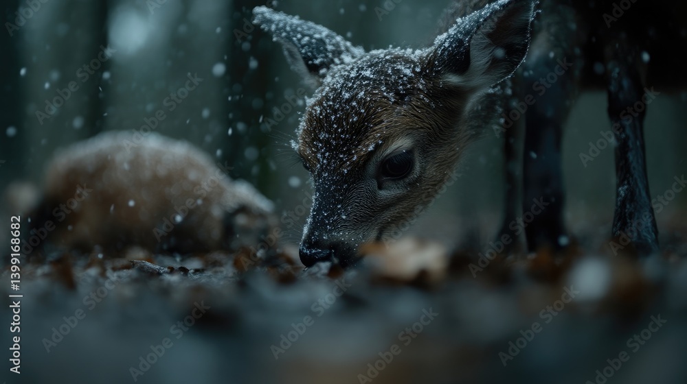 Obraz premium Fawn in Winter