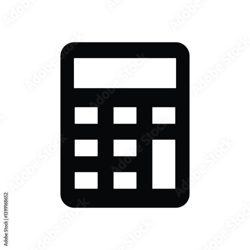 Black Calculator Icon Vector Set