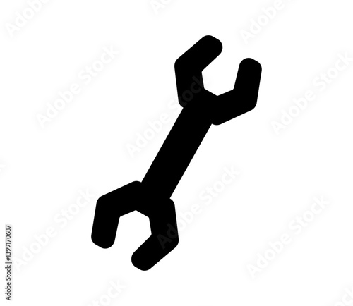 シンプルなレンチのアイコンイラスト　ベクター
