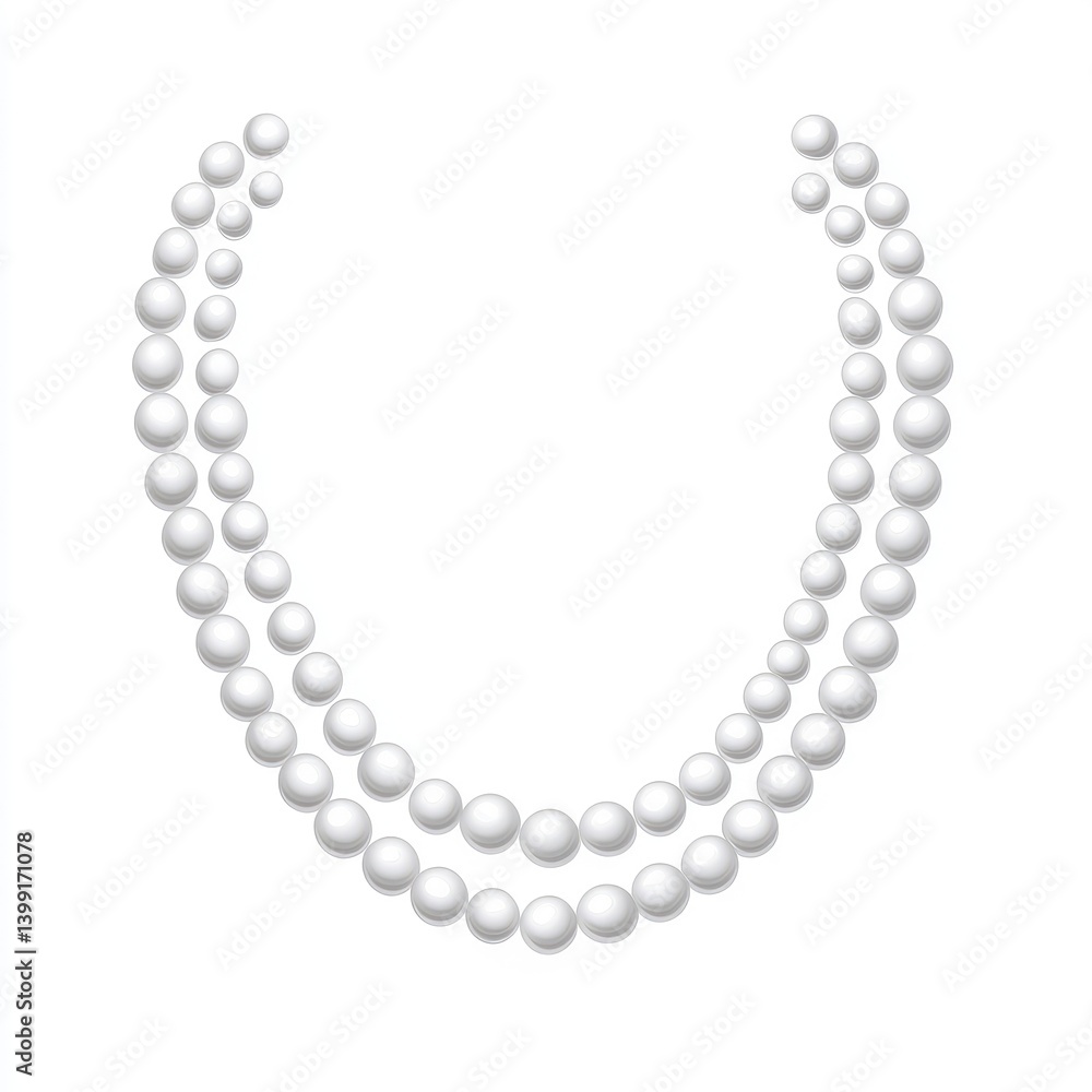 Obraz premium Elegant pearl necklace. Two strands of lustrous pearls create a classic, timeless design