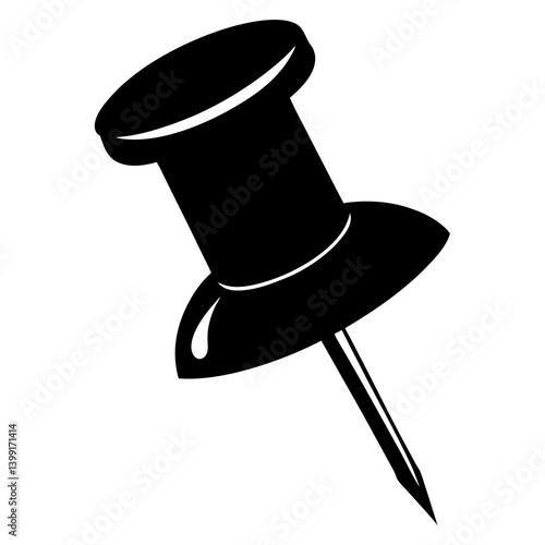 vector illustration of push pin